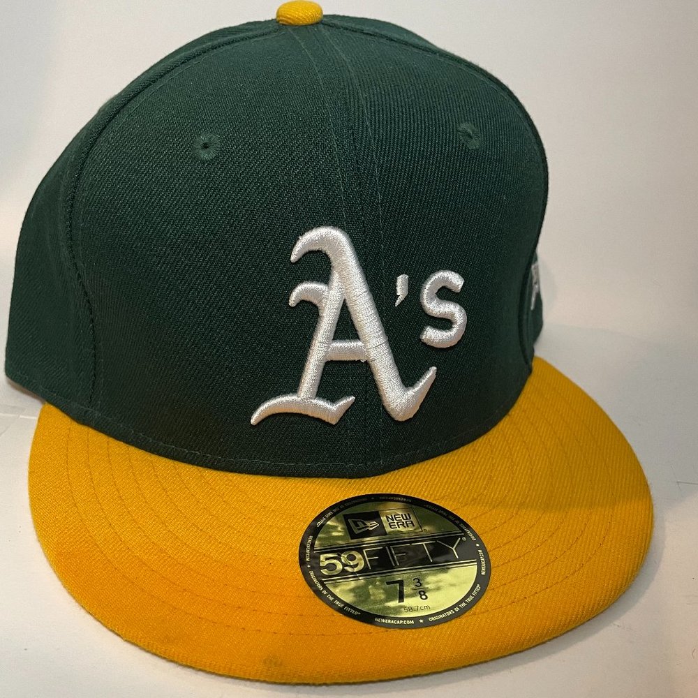 Oakland A's New Era Home Authentic On-Field 59FIFTY Fitted Hat 7 3/8 See Photos - Picture 1 of 9